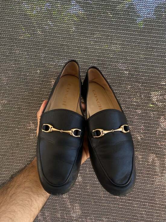Coach Shoes - Coach Haley Leather Loafers, Black Grained Leather